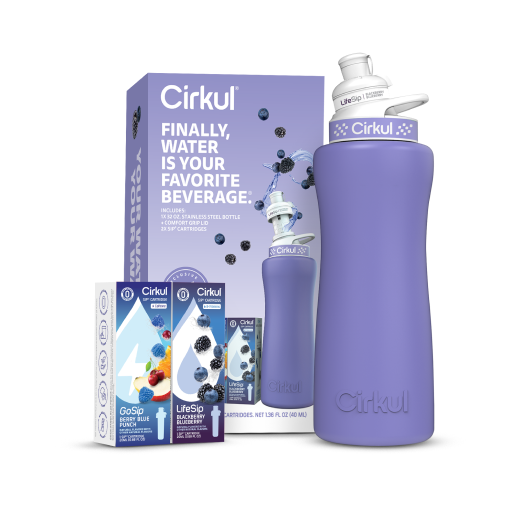 32oz. Matte Periwinkle Stainless Steel Bottle Starter Kit Z1
